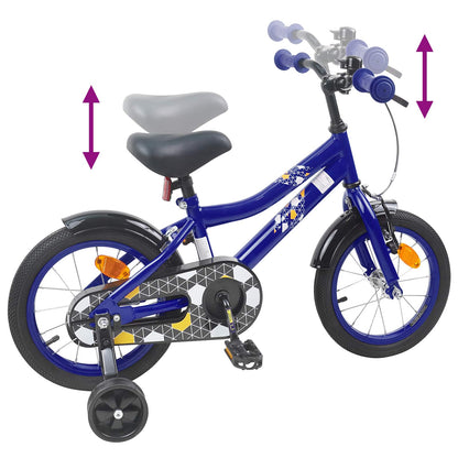 vidaXL Kids Bike 14 Inches for 3-5 Years Old Dark Blue