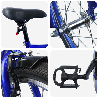 vidaXL Kids Bike 18 Inches for 5-7 Years Old Dark Blue