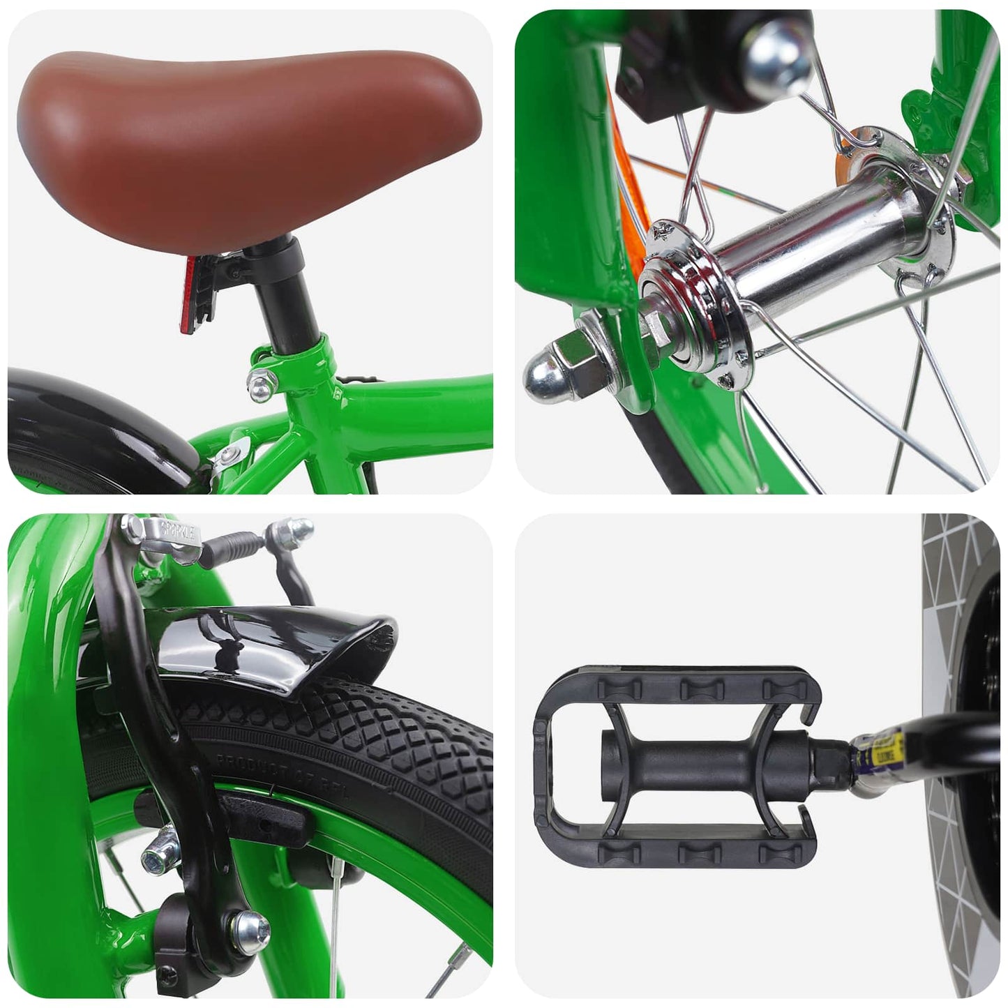 vidaXL Kids Bike 14 Inches for 3-5 Years Old Green