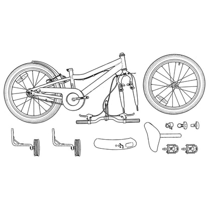vidaXL Kids Bike 16 Inches for 4-6 Years Old Green