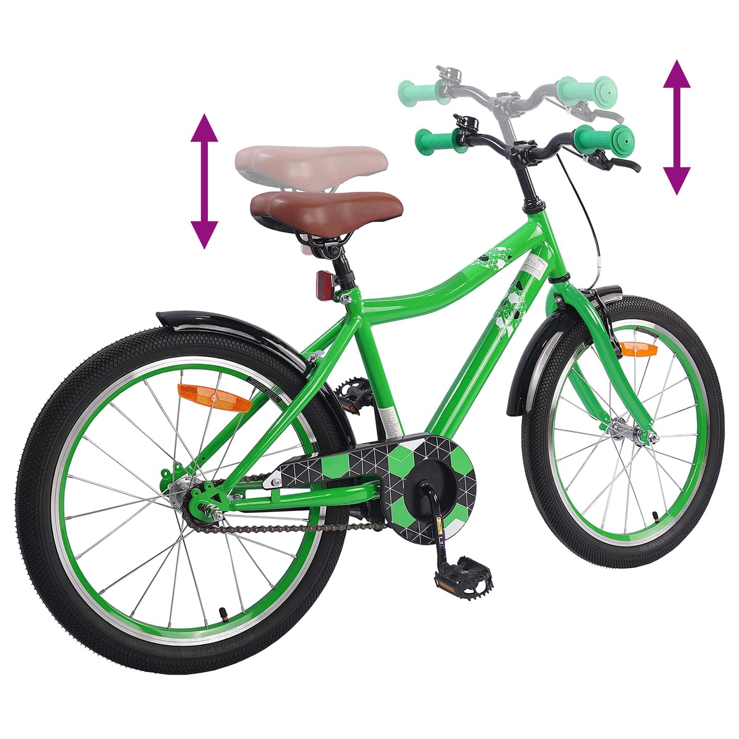 vidaXL Kids Bike 18 Inches for 5-7 Years Old Green
