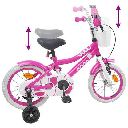 vidaXL Kids Bike 14 Inches for 3-5 Years Old Pink