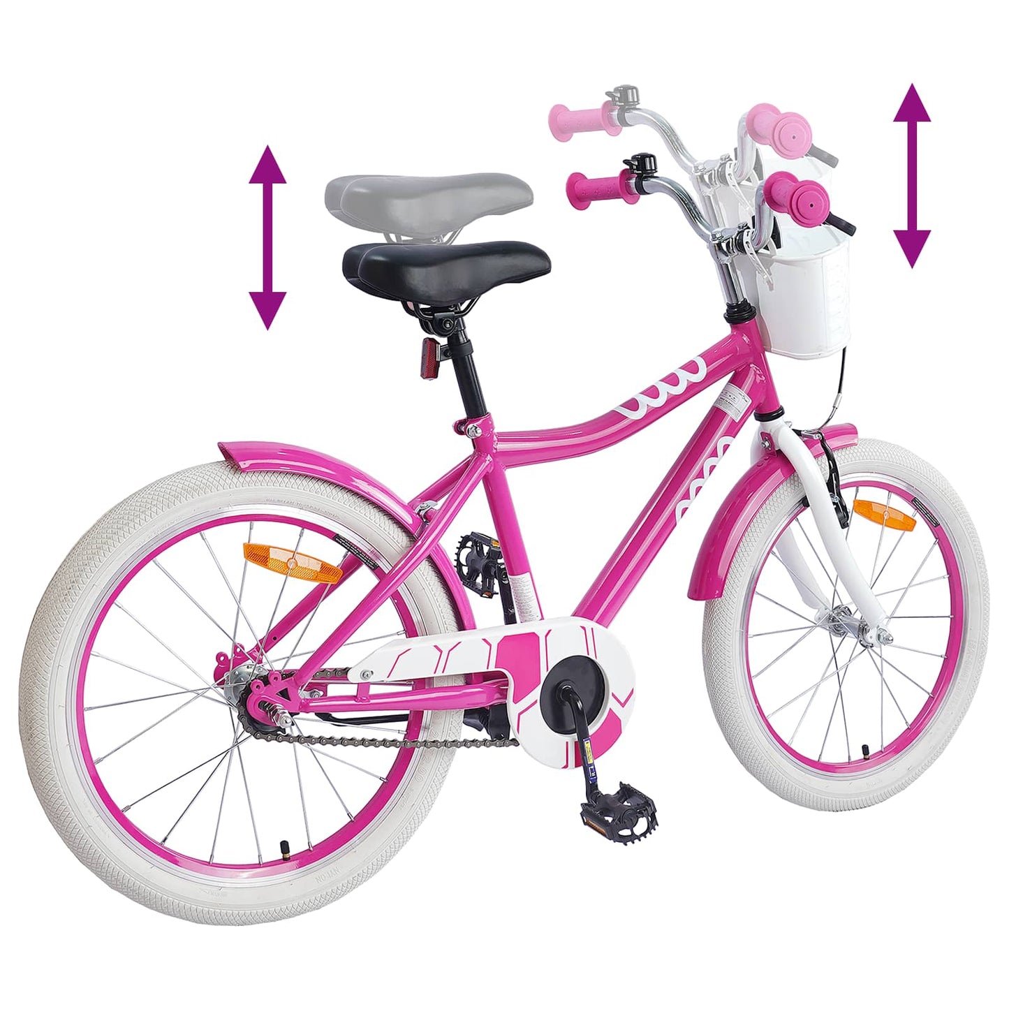 vidaXL Kids Bike 18 Inches for 5-7 Years Old Pink
