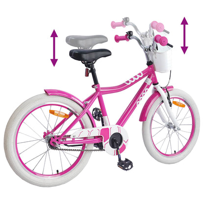 vidaXL Kids Bike 18 Inches for 5-7 Years Old Pink