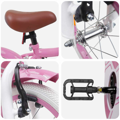 vidaXL Kids Bike 14 Inches for 3-5 Years Old Light Pink