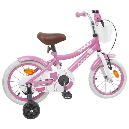 vidaXL Kids Bike 14 Inches for 3-5 Years Old Light Pink
