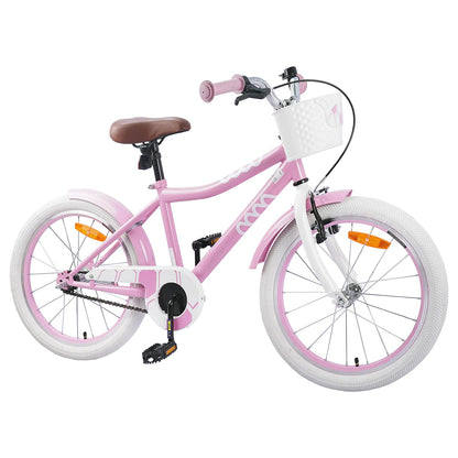 vidaXL Kids Bike 18 Inches for 5-7 Years Old Light Pink