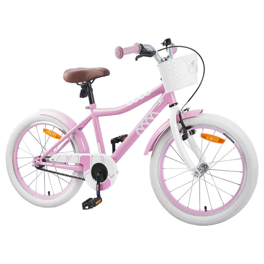 vidaXL Kids Bike 18 Inches for 5-7 Years Old Light Pink
