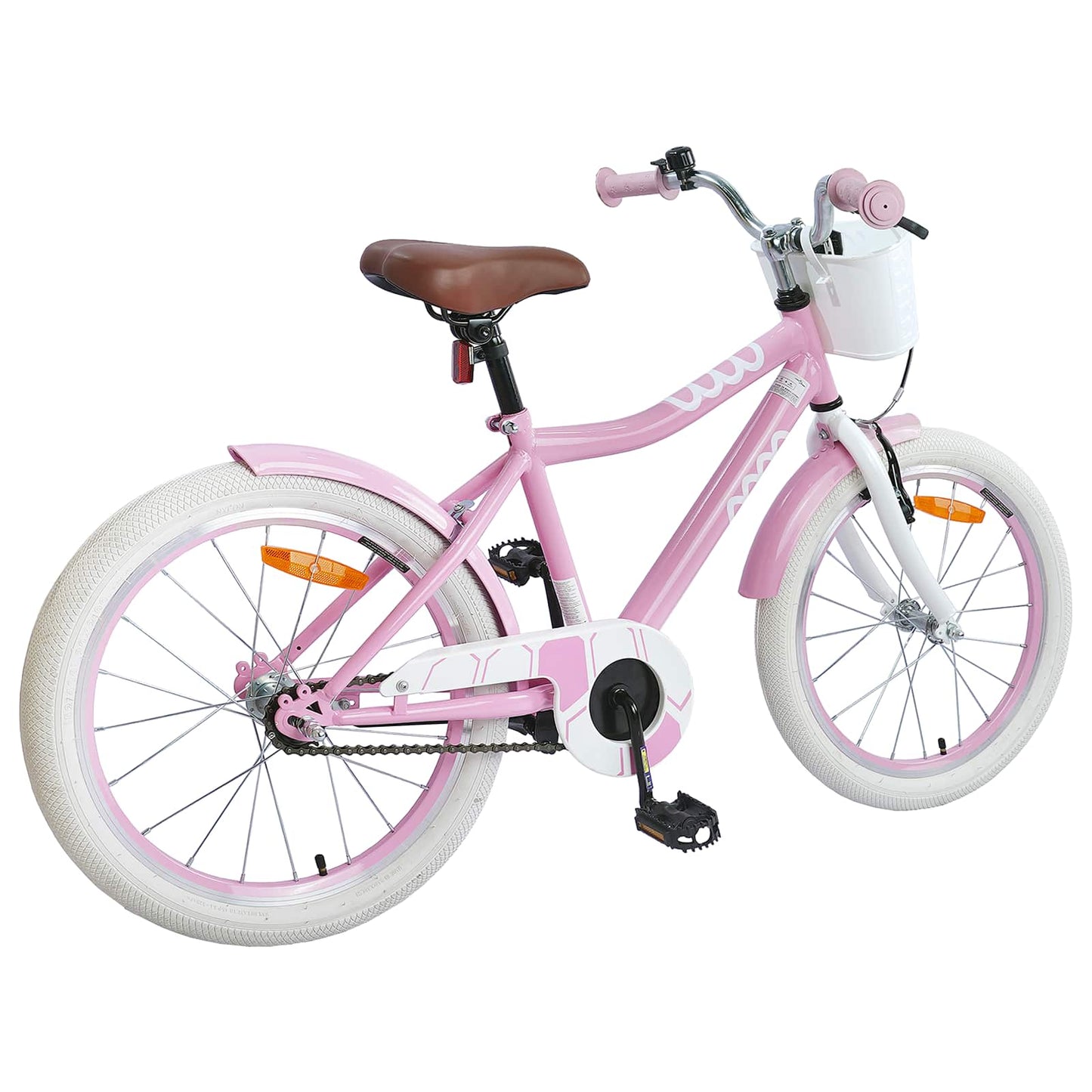 vidaXL Kids Bike 18 Inches for 5-7 Years Old Light Pink