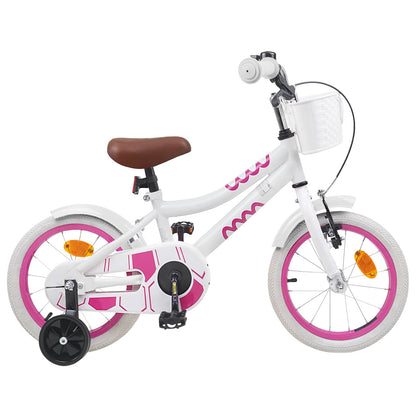 vidaXL Kids Bike 14 Inches for 3-5 Years Old White