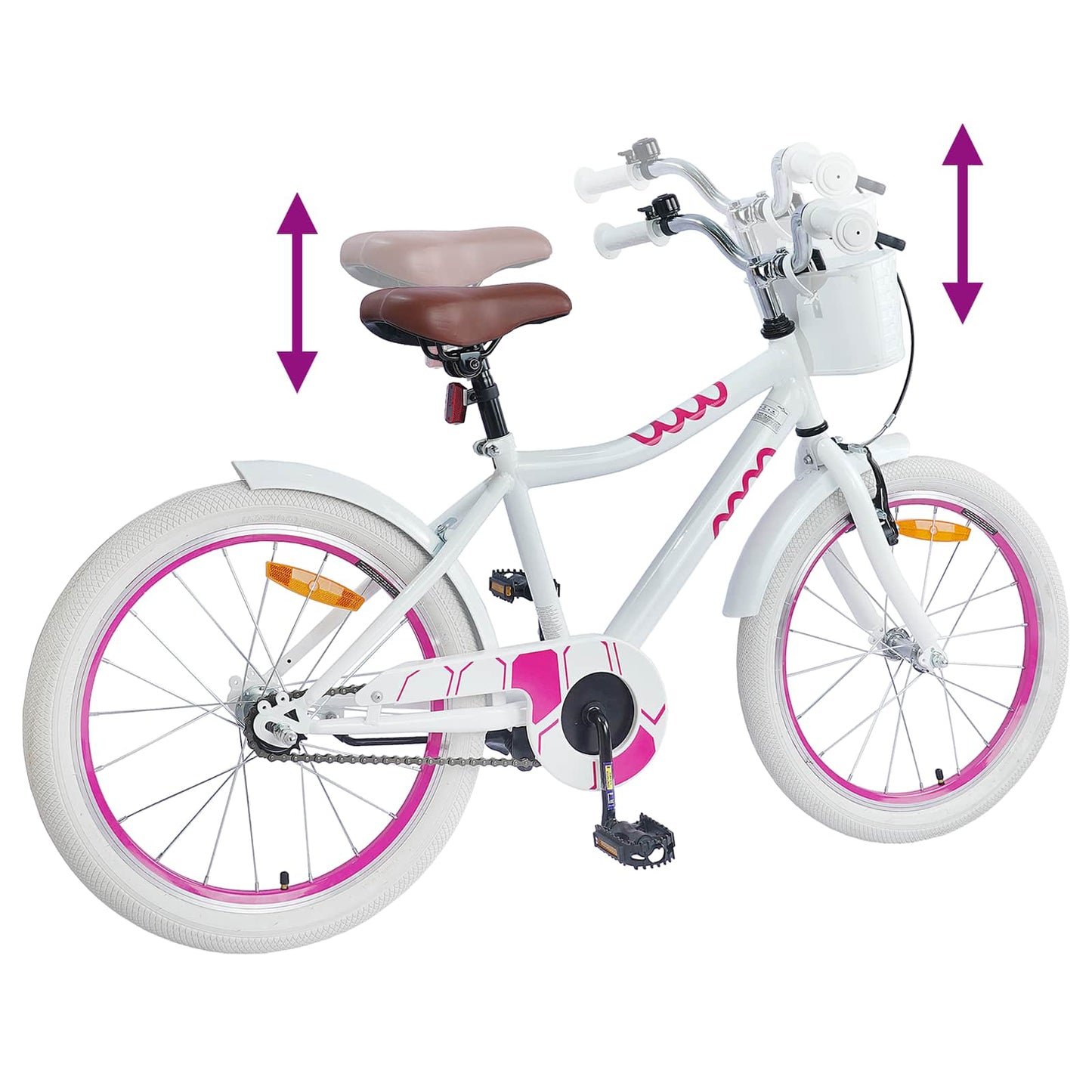 vidaXL Kids Bike 18 Inches for 5-7 Years Old White