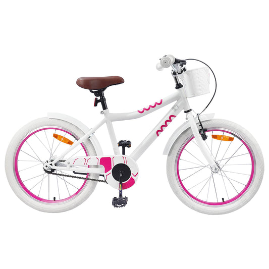 vidaXL Kids Bike 18 Inches for 5-7 Years Old White
