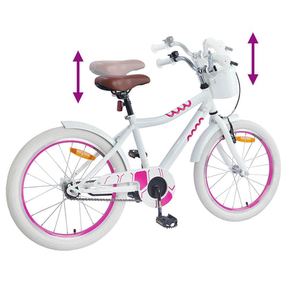 vidaXL Kids Bike 20 Inches for 6-11 Years Old White