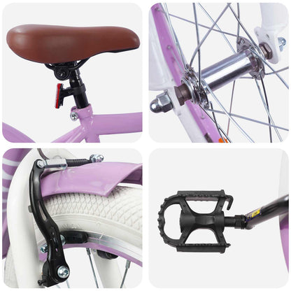 vidaXL Kids Bike 18 Inches for 5-7 Years Old Purple