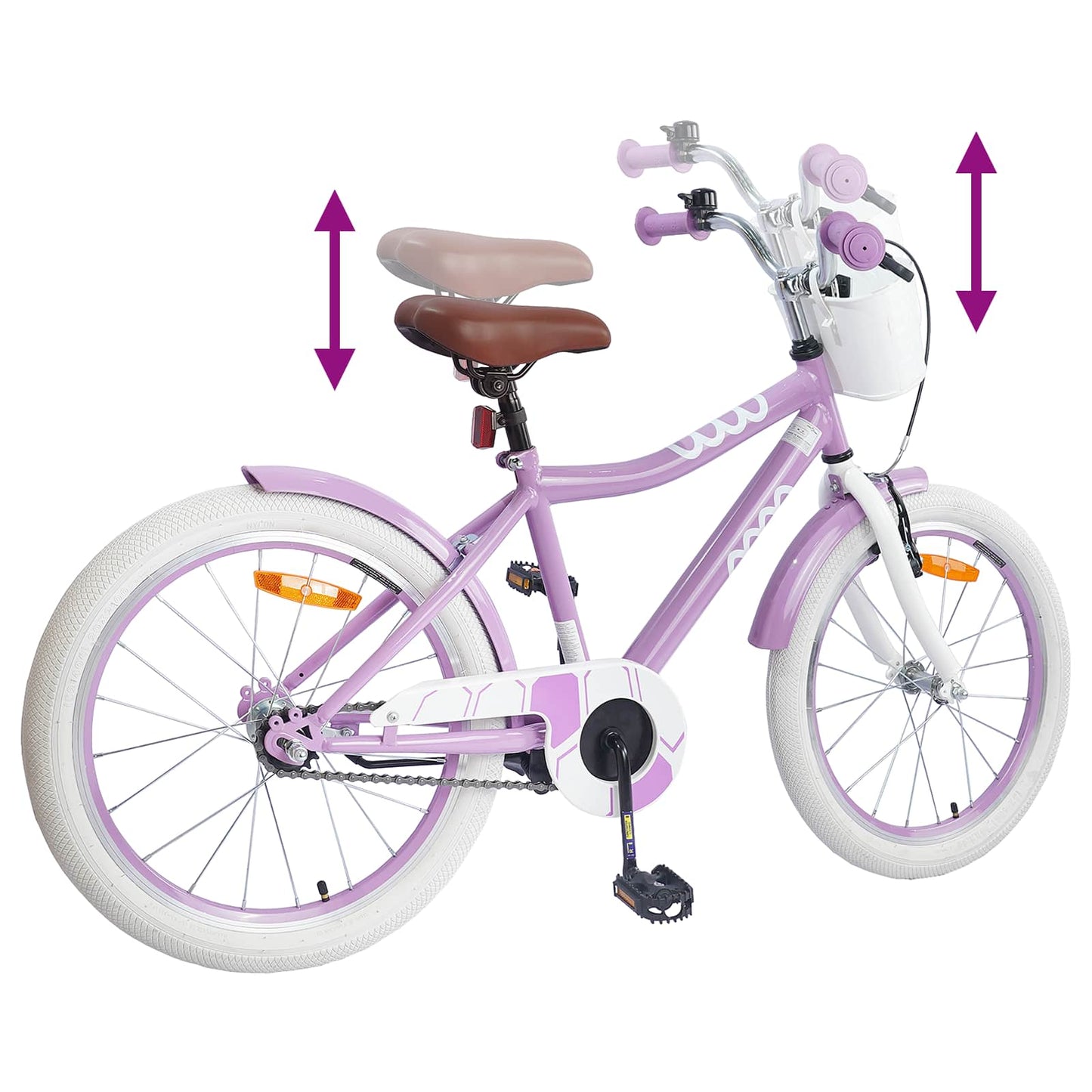 vidaXL Kids Bike 18 Inches for 5-7 Years Old Purple
