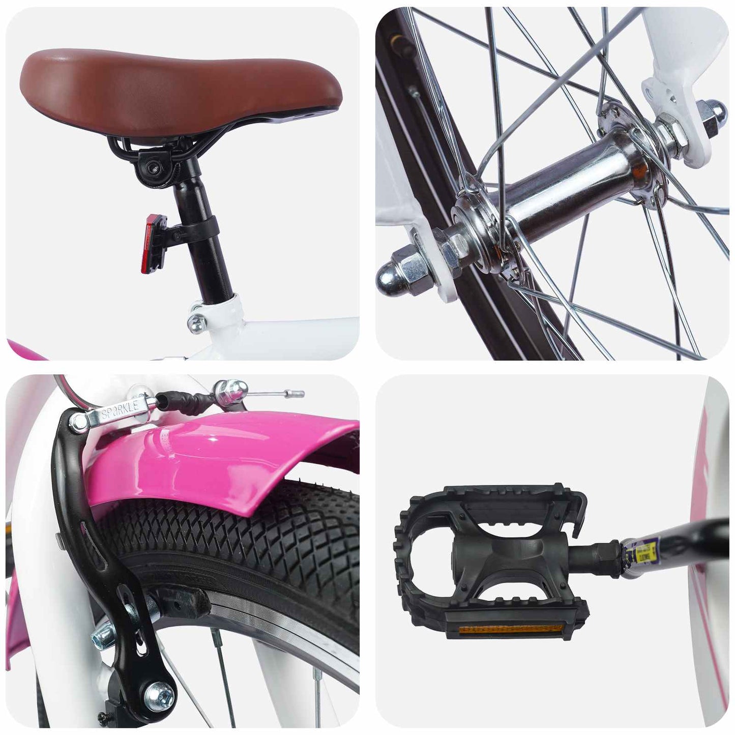 vidaXL Kids Bike 18 Inches for 5-7 Years Old Pink