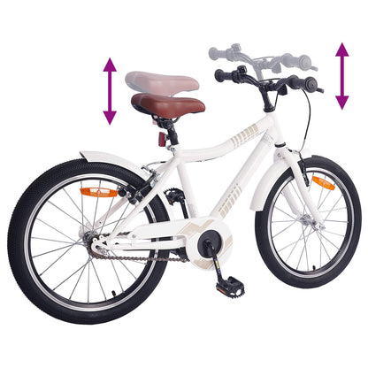 vidaXL Kids Bike 18 Inches for 5-7 Years Old white