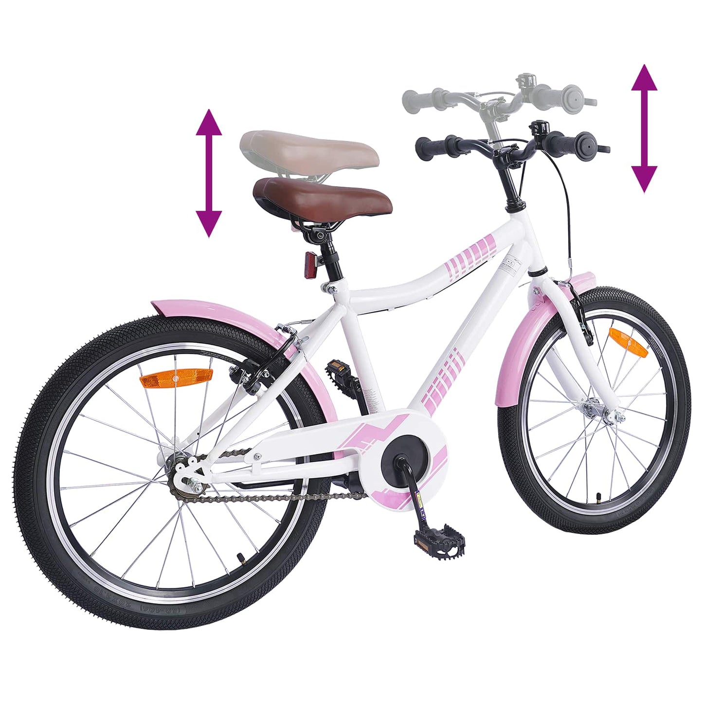 vidaXL Kids Bike 18 Inches for 5-7 Years Old Light Pink
