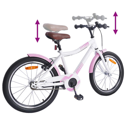 vidaXL Kids Bike 18 Inches for 5-7 Years Old Light Pink