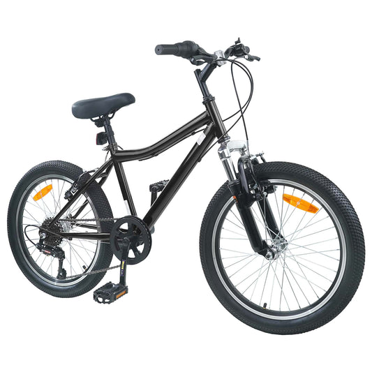 vidaXL Kids Bike 24'' 6-Speed for 8-12 Years Old Black