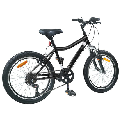 vidaXL Kids Bike 24'' 6-Speed for 8-12 Years Old Black