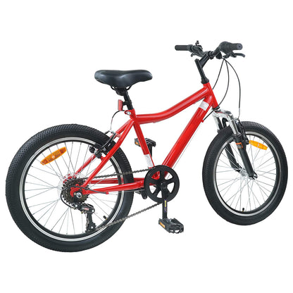 vidaXL Kids Bike 24'' 6-Speed for 8-12 Years Old Red