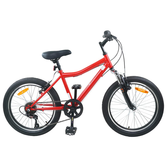 vidaXL Kids Bike 24'' 6-Speed for 8-12 Years Old Red