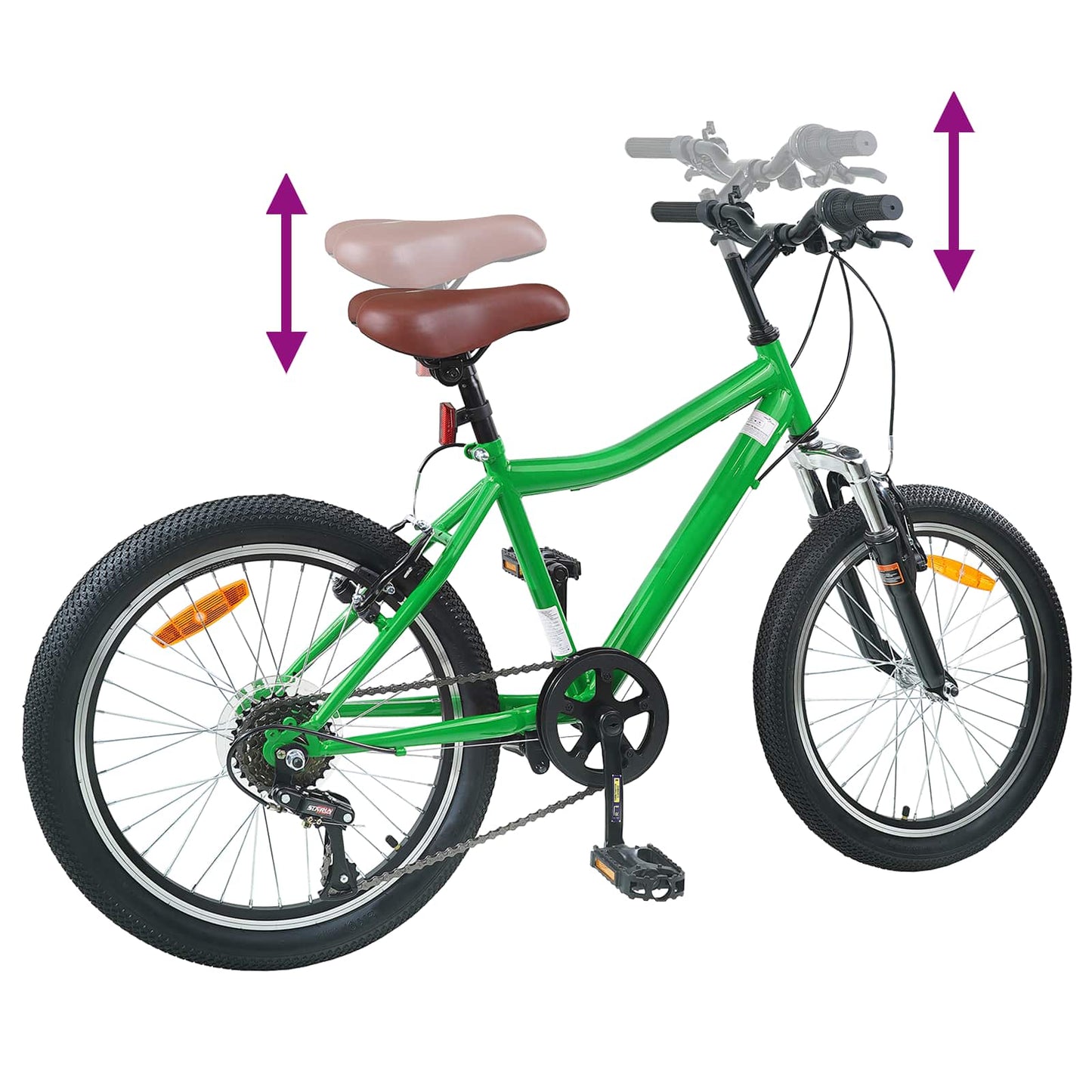 vidaXL Kids Bike 24'' 6-Speed for 8-12 Years Old Green