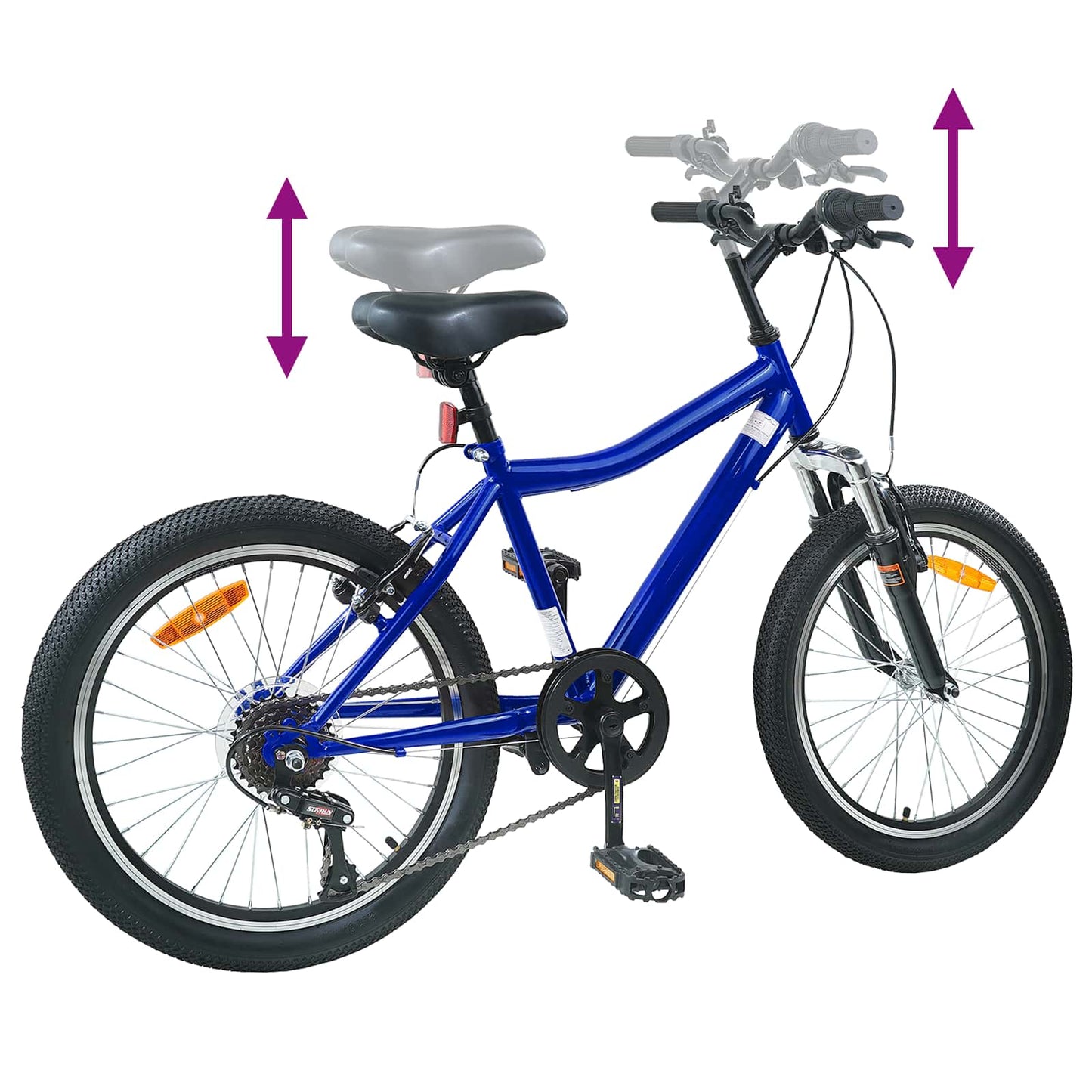 vidaXL Kids Bike 20'' 6-Speed for 6-11 Years Old Dark Blue