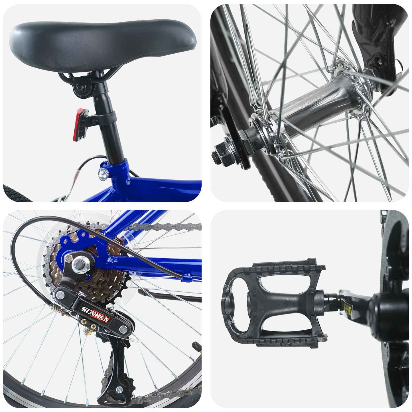 vidaXL Kids Bike 24'' 6-Speed for 8-12 Years Old Dark Blue
