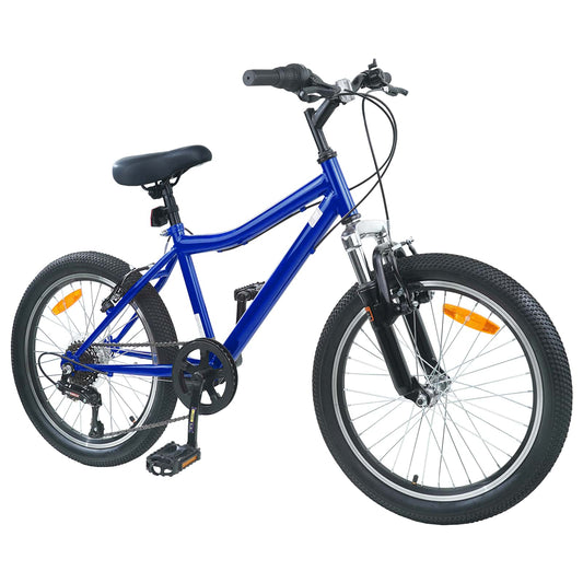 vidaXL Kids Bike 24'' 6-Speed for 8-12 Years Old Dark Blue
