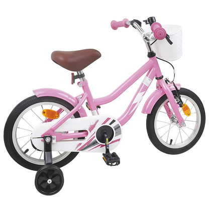 vidaXL Kids Bike 14 Inches for 3-5 Years Old Light Pink