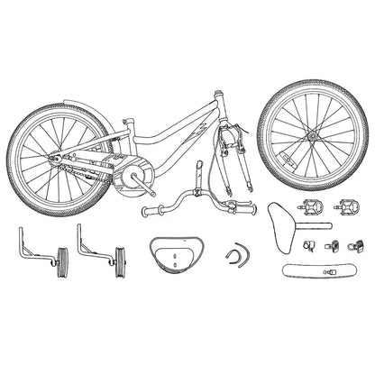 vidaXL Kids Bike 14 Inches for 3-5 Years Old Light Pink