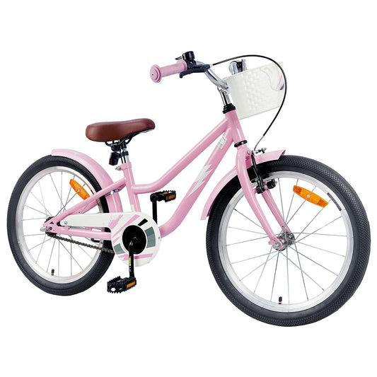 vidaXL Kids Bike 18 Inches for 5-7 Years Old Light Pink