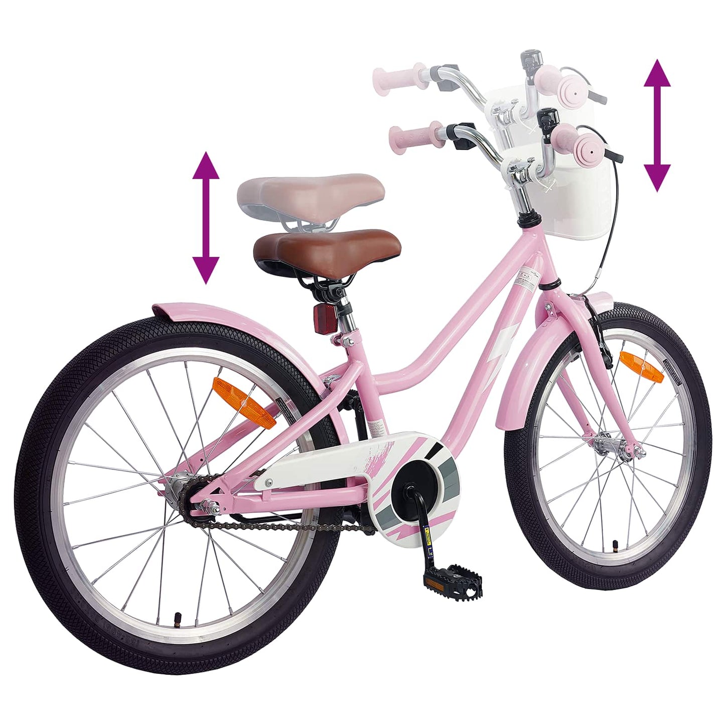 vidaXL Kids Bike 18 Inches for 5-7 Years Old Light Pink