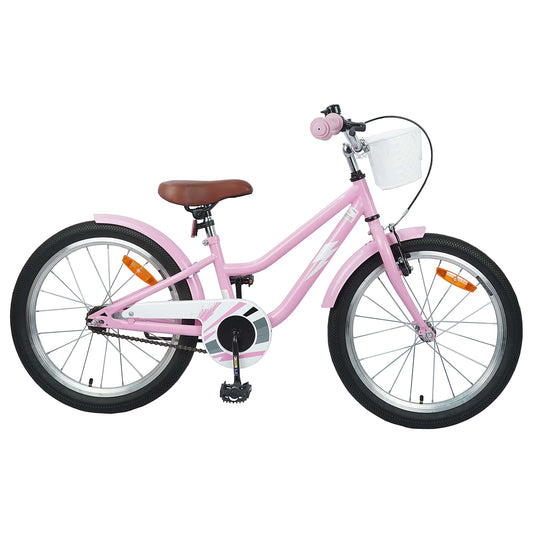 vidaXL Kids Bike 18 Inches for 5-7 Years Old Light Pink