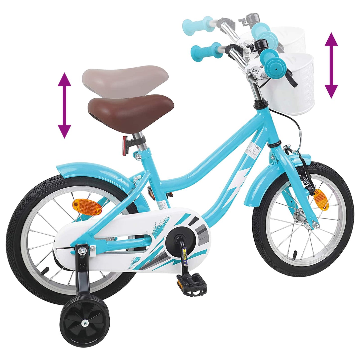 vidaXL Kids Bike 14 Inches for 3-5 Years Old Light Blue