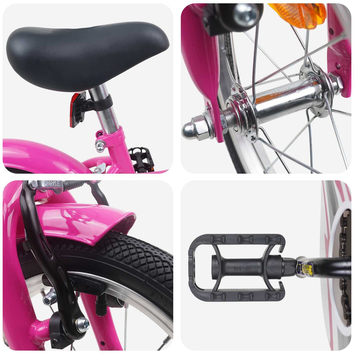 vidaXL Kids Bike 16 Inches for 4-6 Years Old Dark Pink