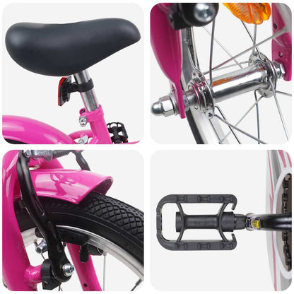 vidaXL Kids Bike 16 Inches for 4-6 Years Old Dark Pink