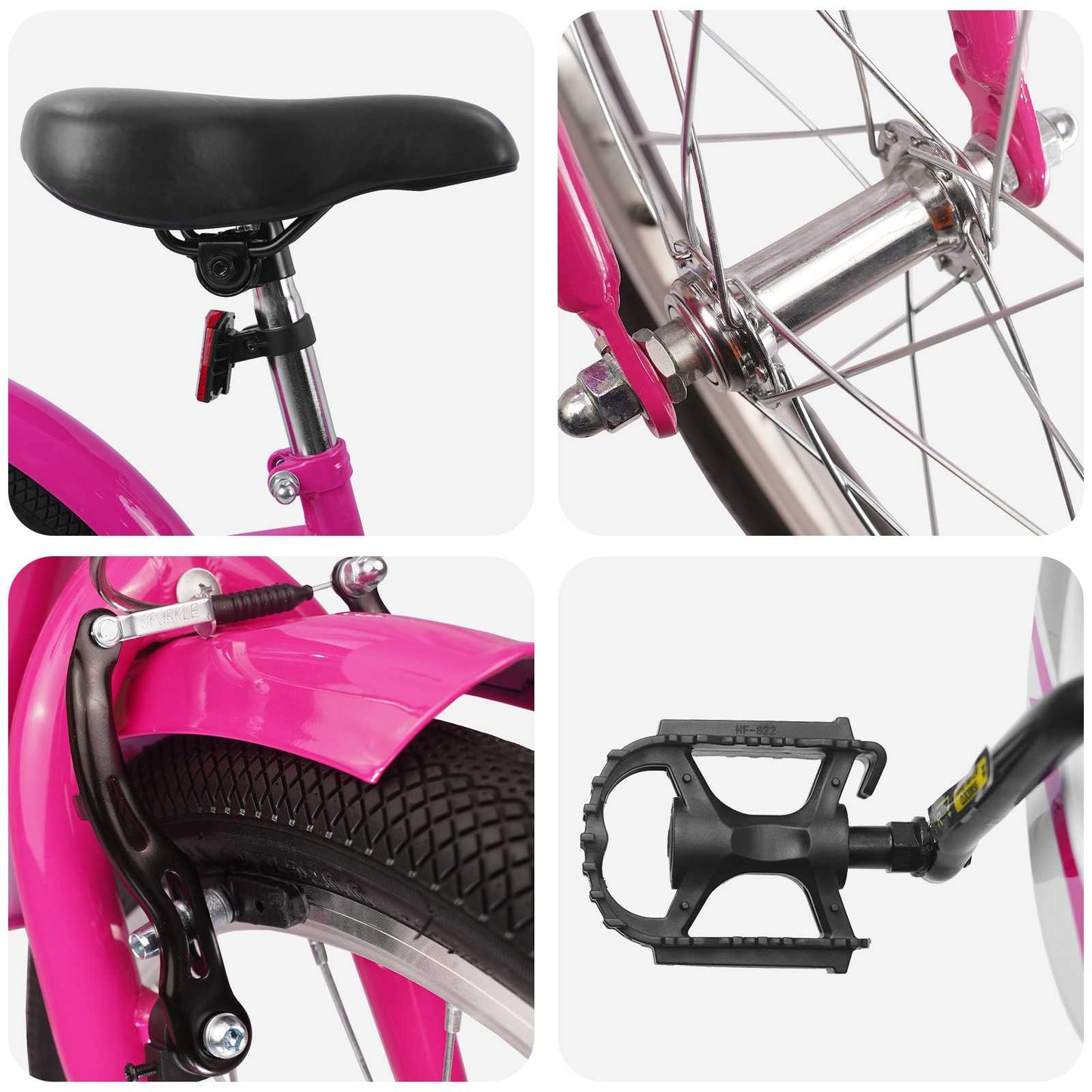 vidaXL Kids Bike 18 Inches for 5-7 Years Old Dark Pink
