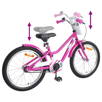 vidaXL Kids Bike 18 Inches for 5-7 Years Old Dark Pink