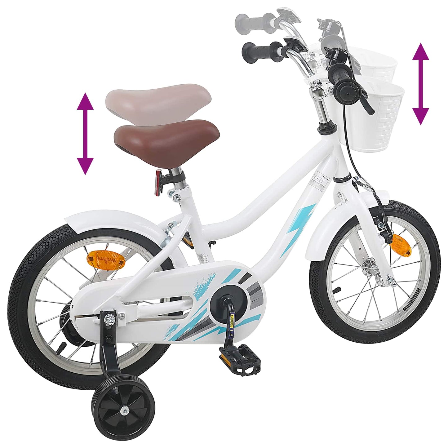 vidaXL Kids Bike 16 Inches for 4-6 Years Old White