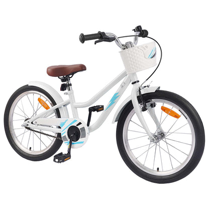 vidaXL Kids Bike 18 Inches for 5-7 Years Old White
