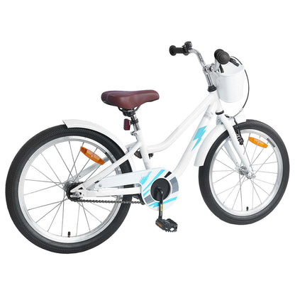 vidaXL Kids Bike 18 Inches for 5-7 Years Old White