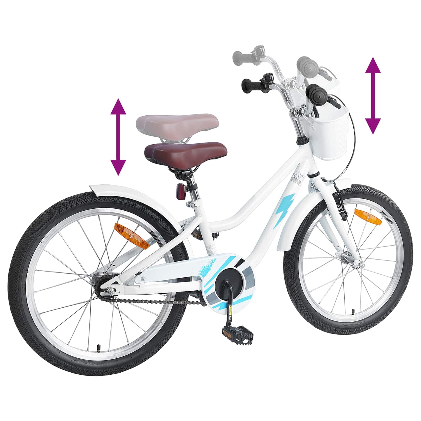 vidaXL Kids Bike 18 Inches for 5-7 Years Old White