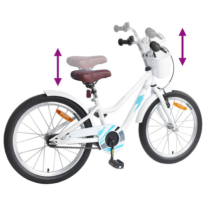vidaXL Kids Bike 18 Inches for 5-7 Years Old White