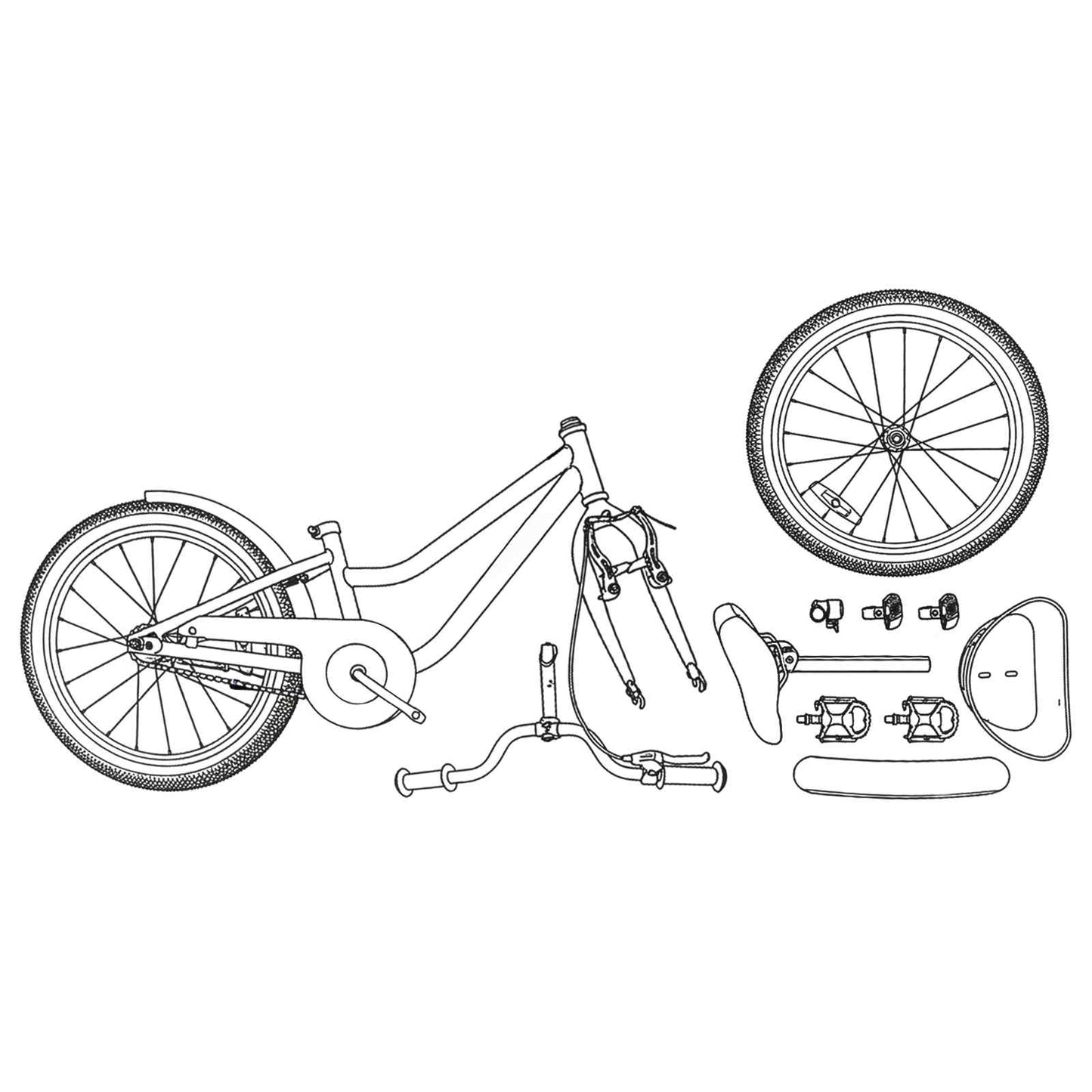 vidaXL Kids Bike 18 Inches for 5-7 Years Old White