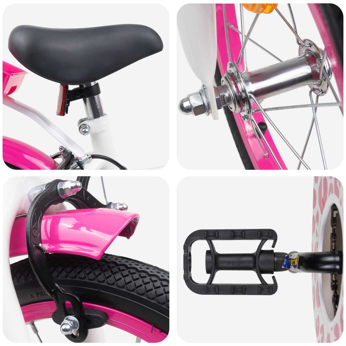 vidaXL Kids Bike with Training Wheels 12 Inches for 2-4 Years Old Pink