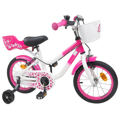vidaXL Kids Bike with Training Wheels 12 Inches for 2-4 Years Old Pink