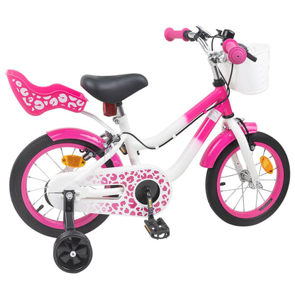 vidaXL Kids Bike with Training Wheels 12 Inches for 2-4 Years Old Pink